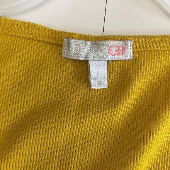 Gianni Bini Yellow Crop Buttoned Blouse - Picture 3 of 4